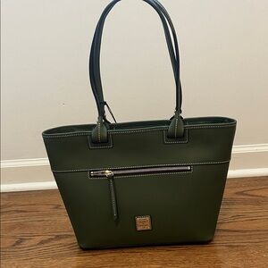 Brand New Dooney & Bourke Leather Olive Green Tote Bag